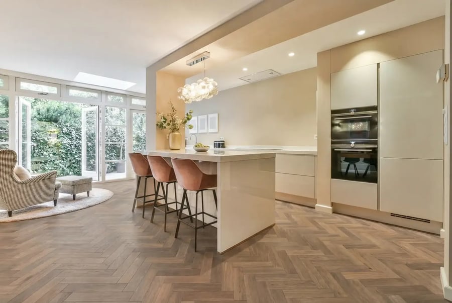 Multiplank eiken visgraat - Luzon Rustiek Smokey