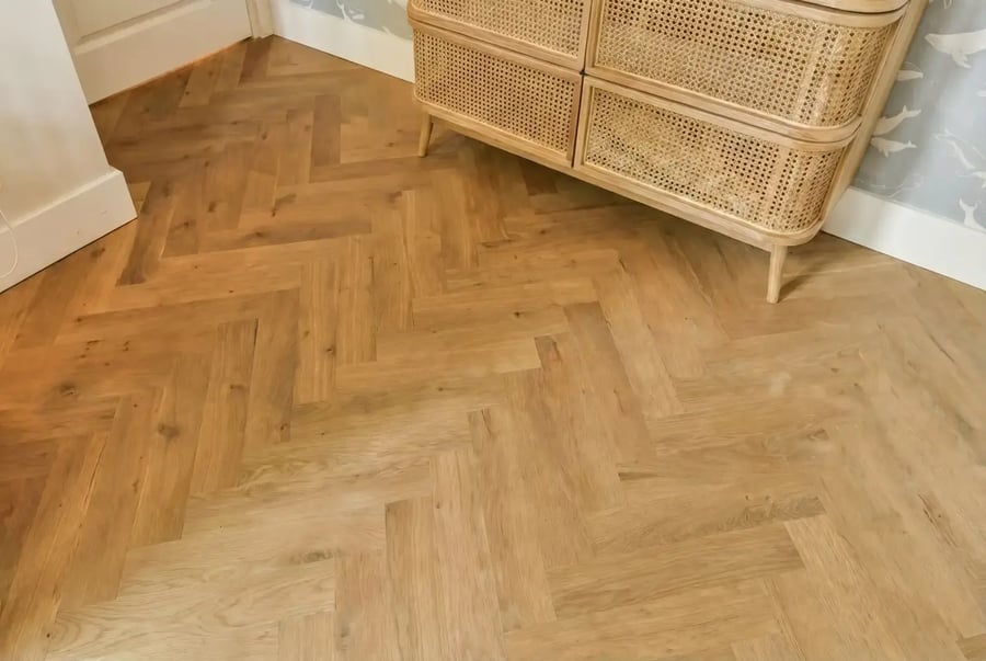 Multiplank eiken visgraat - Luzon Rustiek Weissgrund
