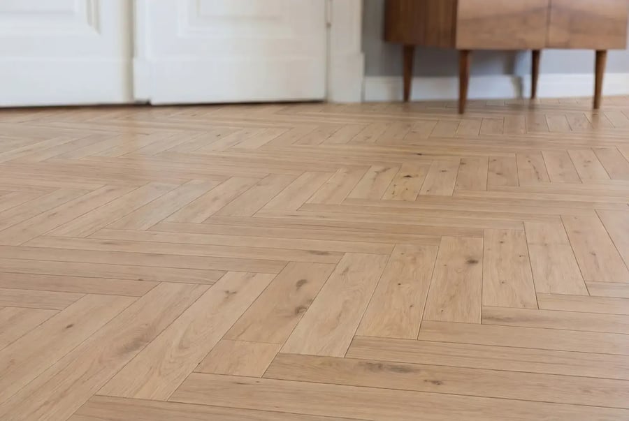 Multiplank eiken visgraat - Luzon Rustiek Weissgrund
