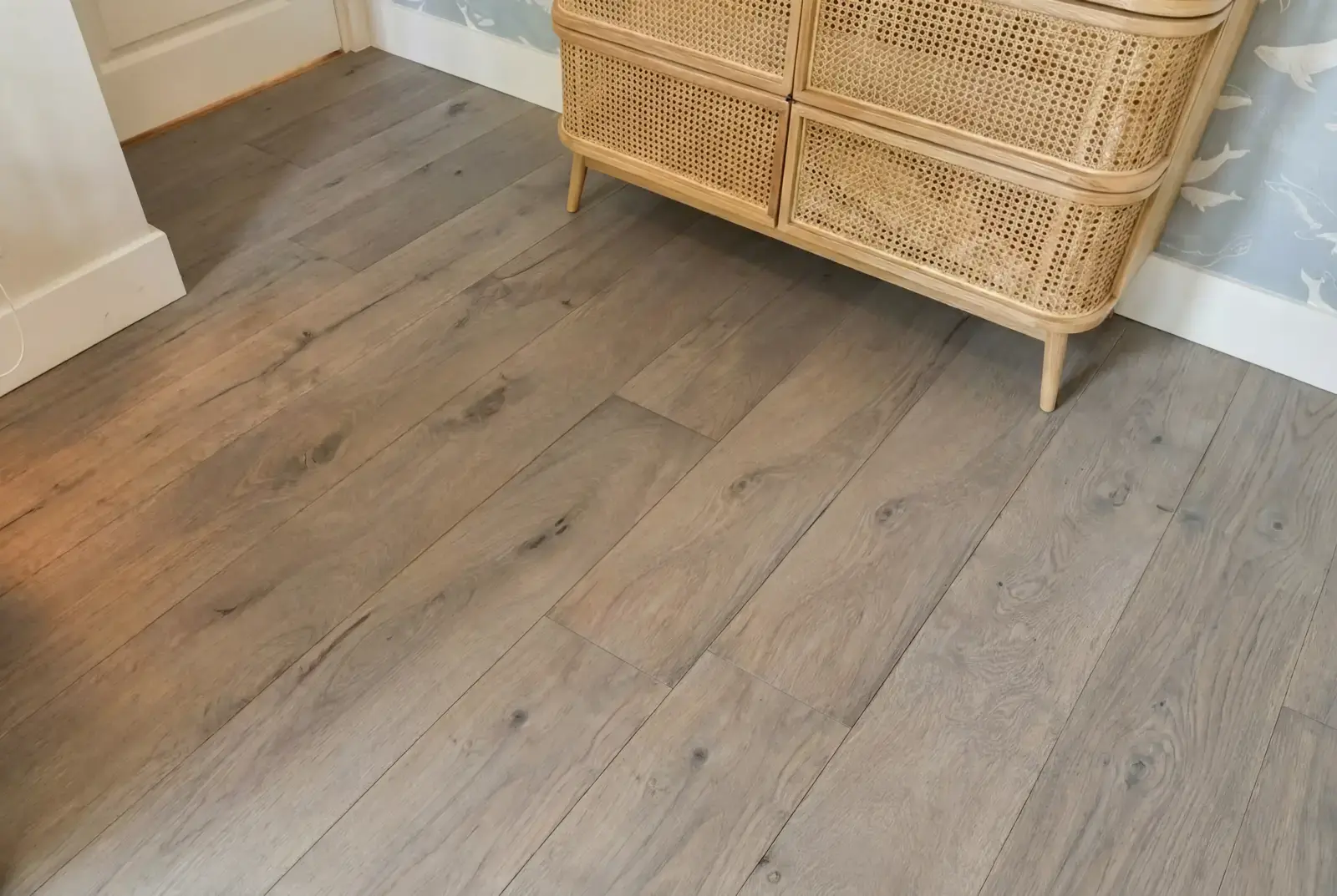 Lamelparket eiken plank - Groenland Oude Schoolvloer Greywash