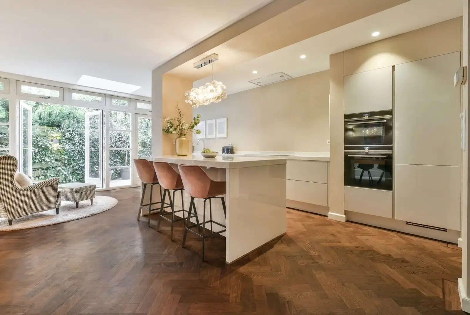 Lamelparket eiken visgraat - Okavango Noestarm Geborsteld Abdij