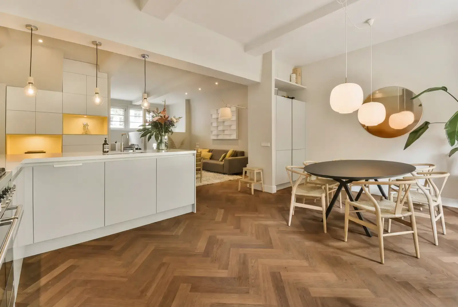 Lamelparket eiken visgraat - Okavango Noestarm Geborsteld Abdij