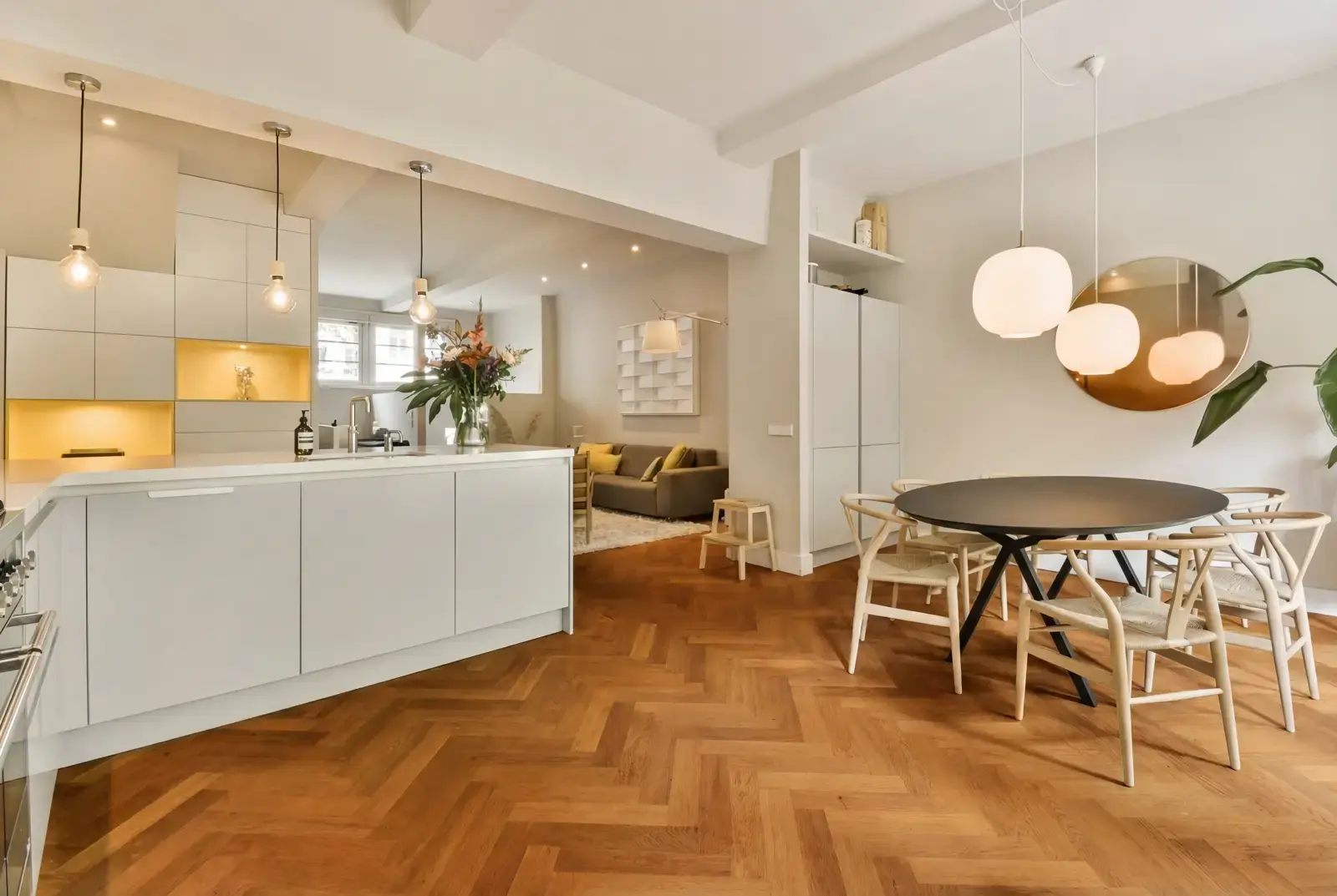 Lamelparket eiken visgraat - Okavango Noestarm Geborsteld English Color