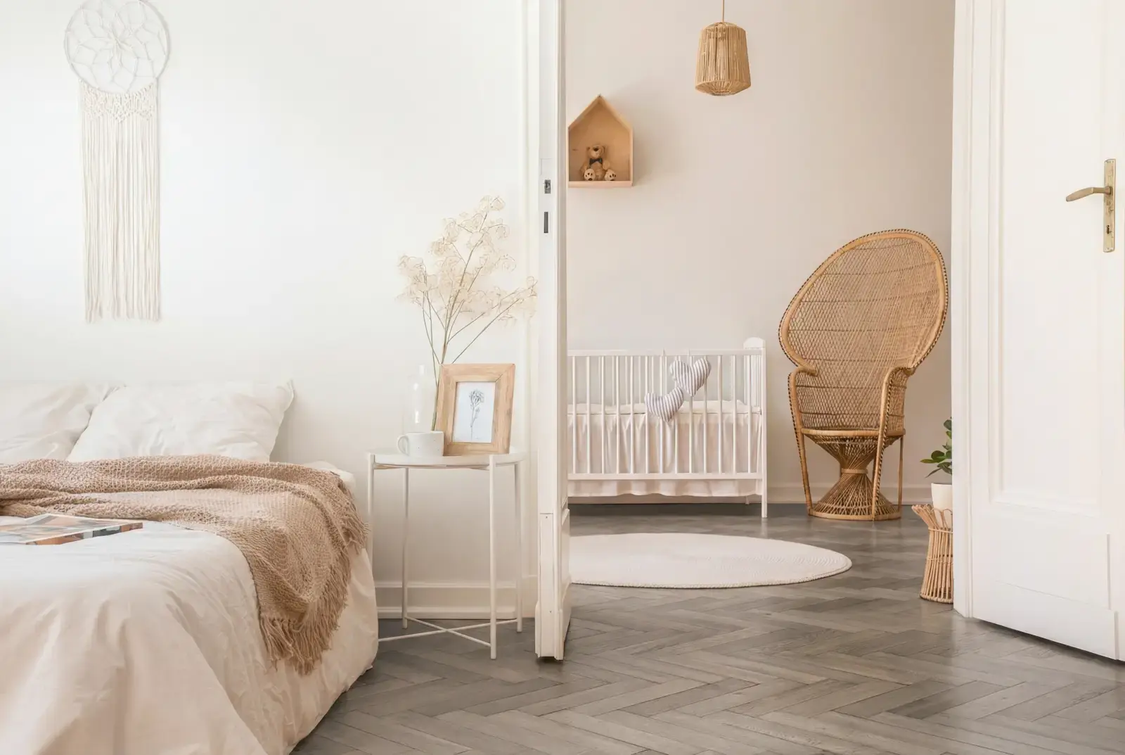 Lamelparket eiken visgraat - Okavango Noestarm Geborsteld Greywash