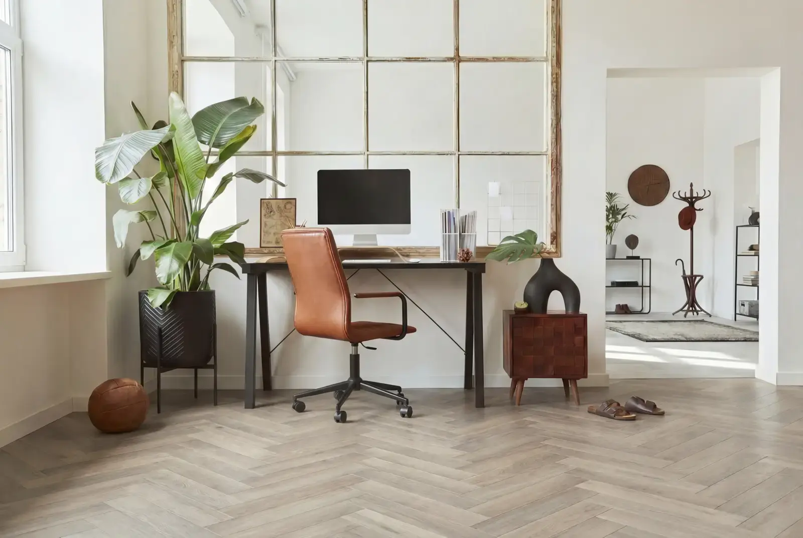 Lamelparket eiken visgraat - Okavango Noestarm Geborsteld Greywash