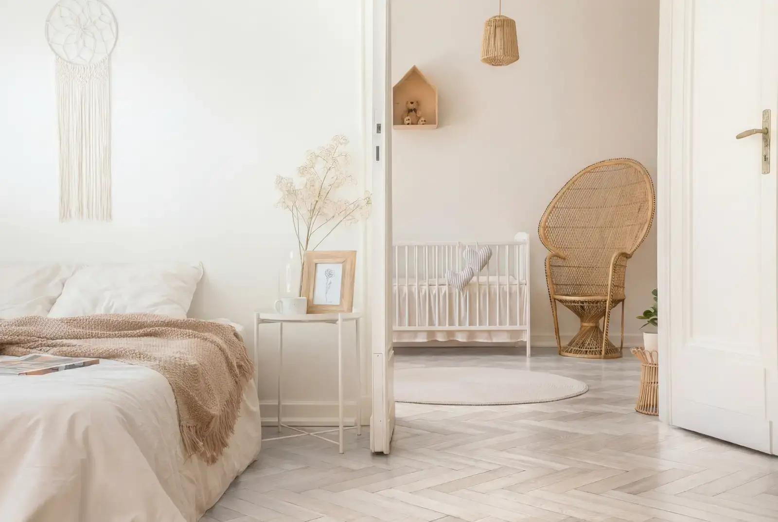 Lamelparket eiken visgraat - Okavango Noestarm Geborsteld Krijtwit