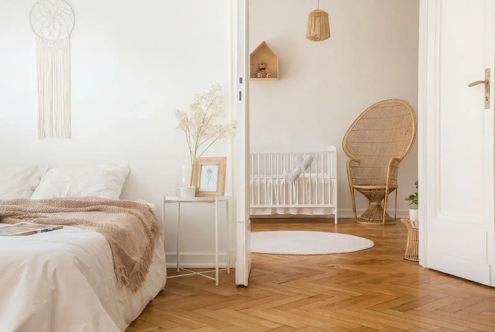 Lamelparket eiken visgraat - Okavango Noestarm Geborsteld Midden Bruin