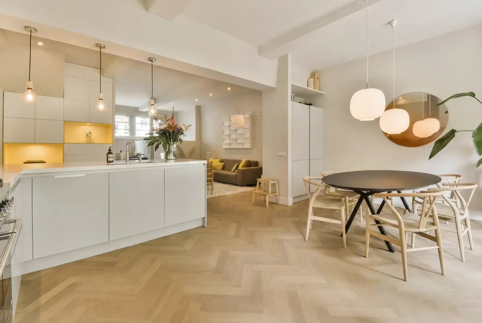 Lamelparket eiken visgraat - Okavango Noestarm Geborsteld Naturel