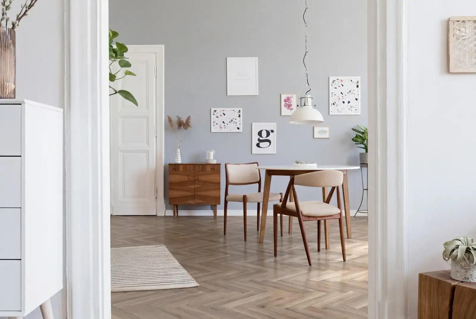 Lamelparket eiken visgraat - Okavango Noestarm Geborsteld Smokey