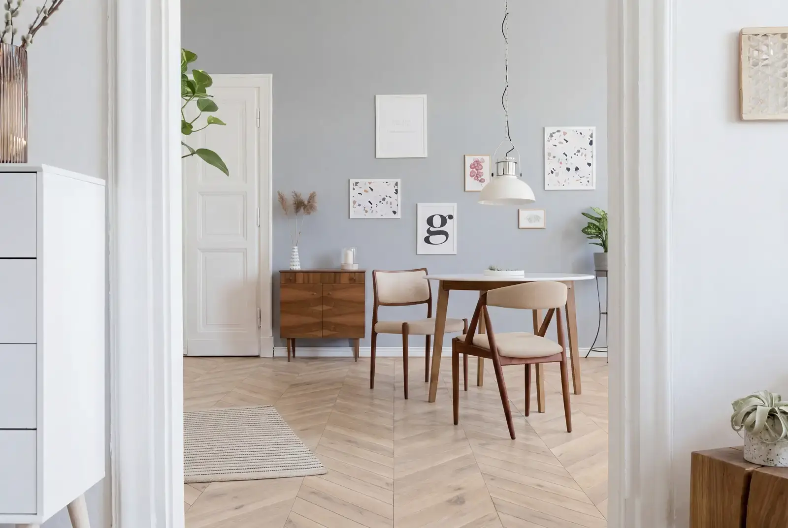 Multiplank eiken Hongaarse Punt - Orkney Noestarm Krijtwit