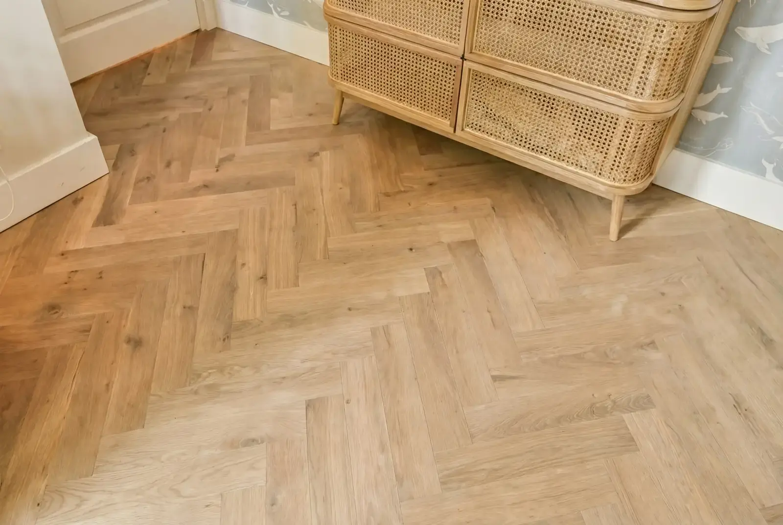 Multiplank eiken Hongaarse Punt - Orkney Noestarm Whitewash