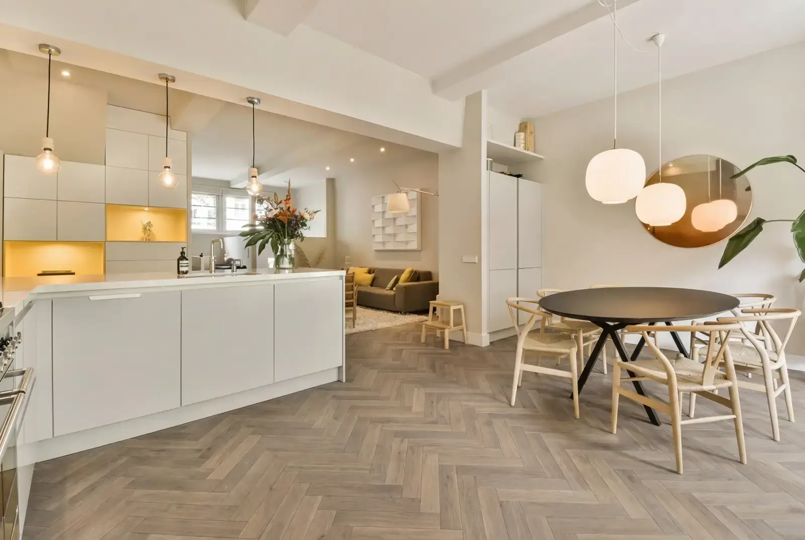 Multiplank eiken visgraat - Luzon Rustiek Greywash