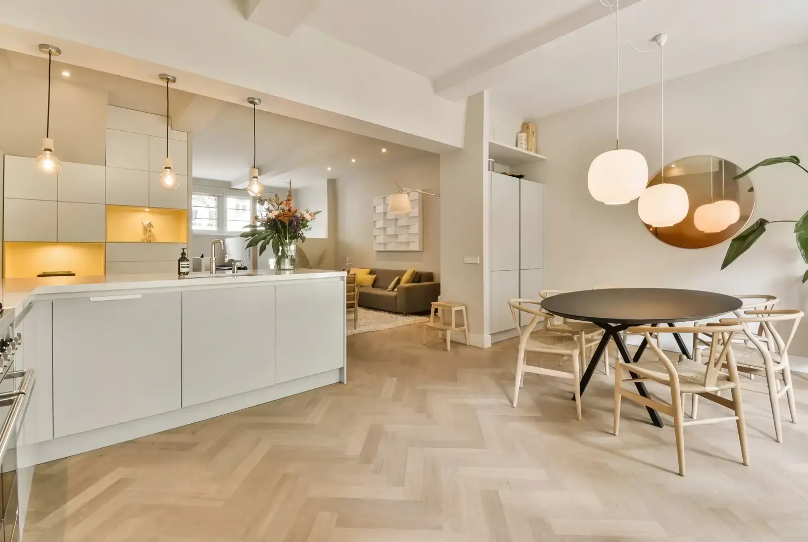 Multiplank eiken visgraat - Luzon Rustiek Krijtwit