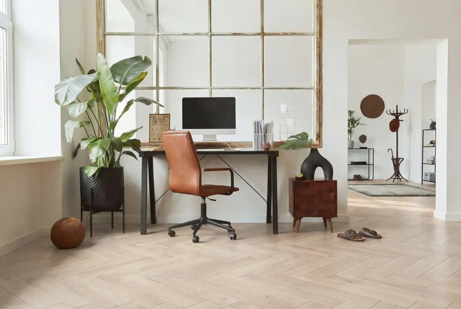 Multiplank eiken visgraat - Luzon Rustiek Krijtwit