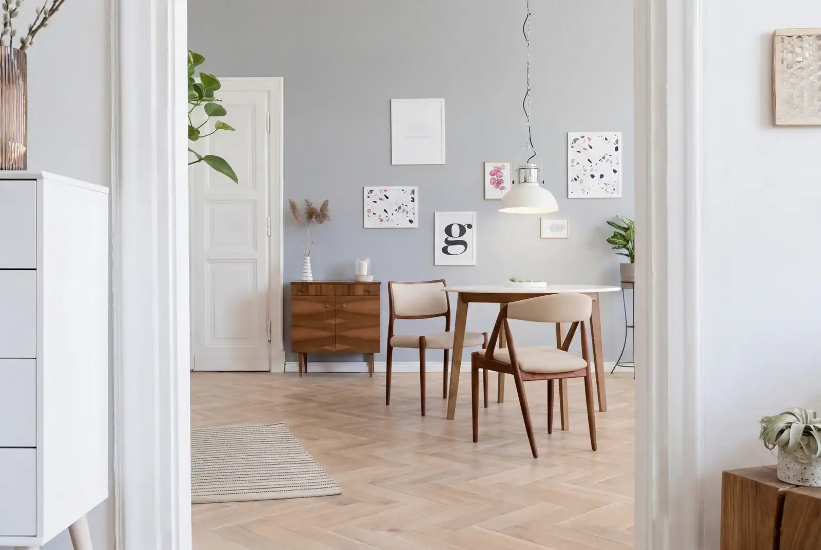 Multiplank eiken visgraat - Luzon Rustiek Krijtwit