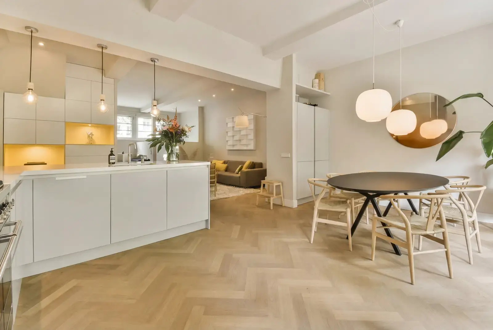 Multiplank eiken visgraat - Luzon Rustiek Weissgrund