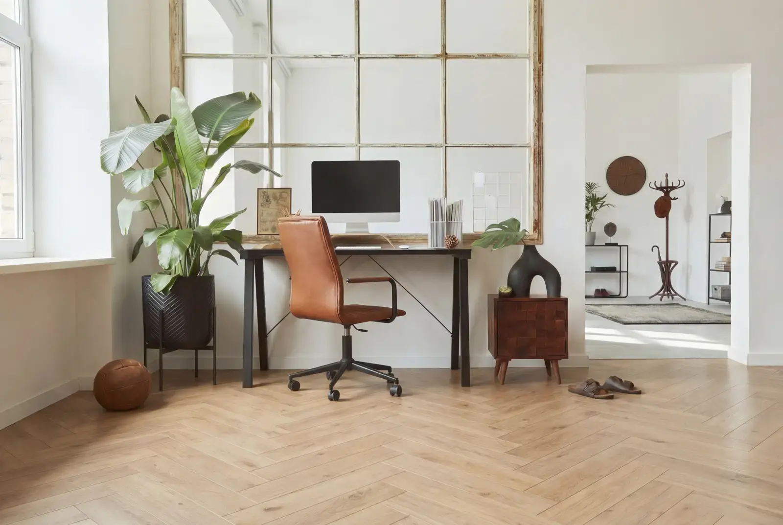 Multiplank eiken visgraat - Luzon Rustiek Weissgrund