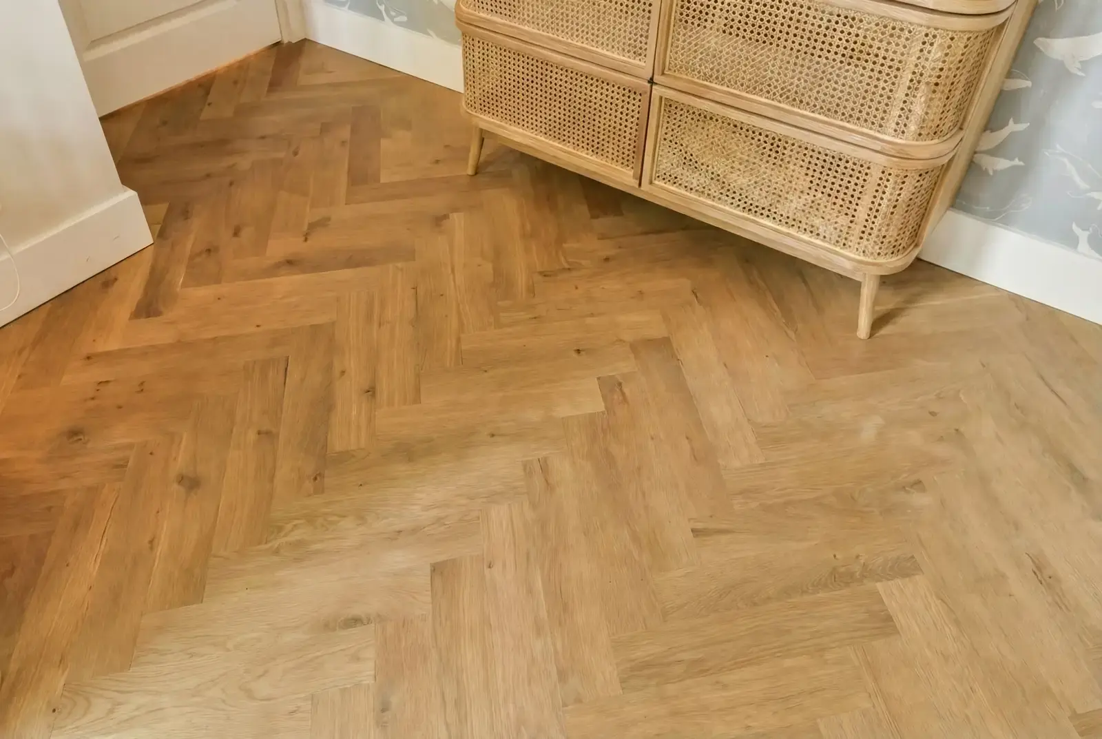 Multiplank eiken visgraat - Luzon Rustiek Weissgrund