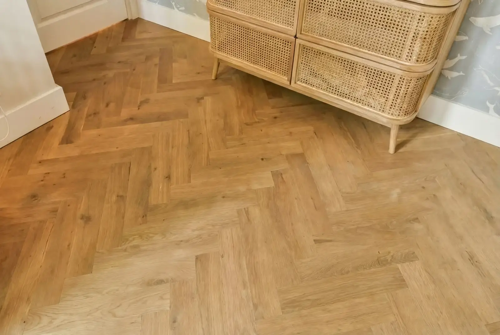 Multiplank eiken visgraat - Luzon Rustiek Whitewash